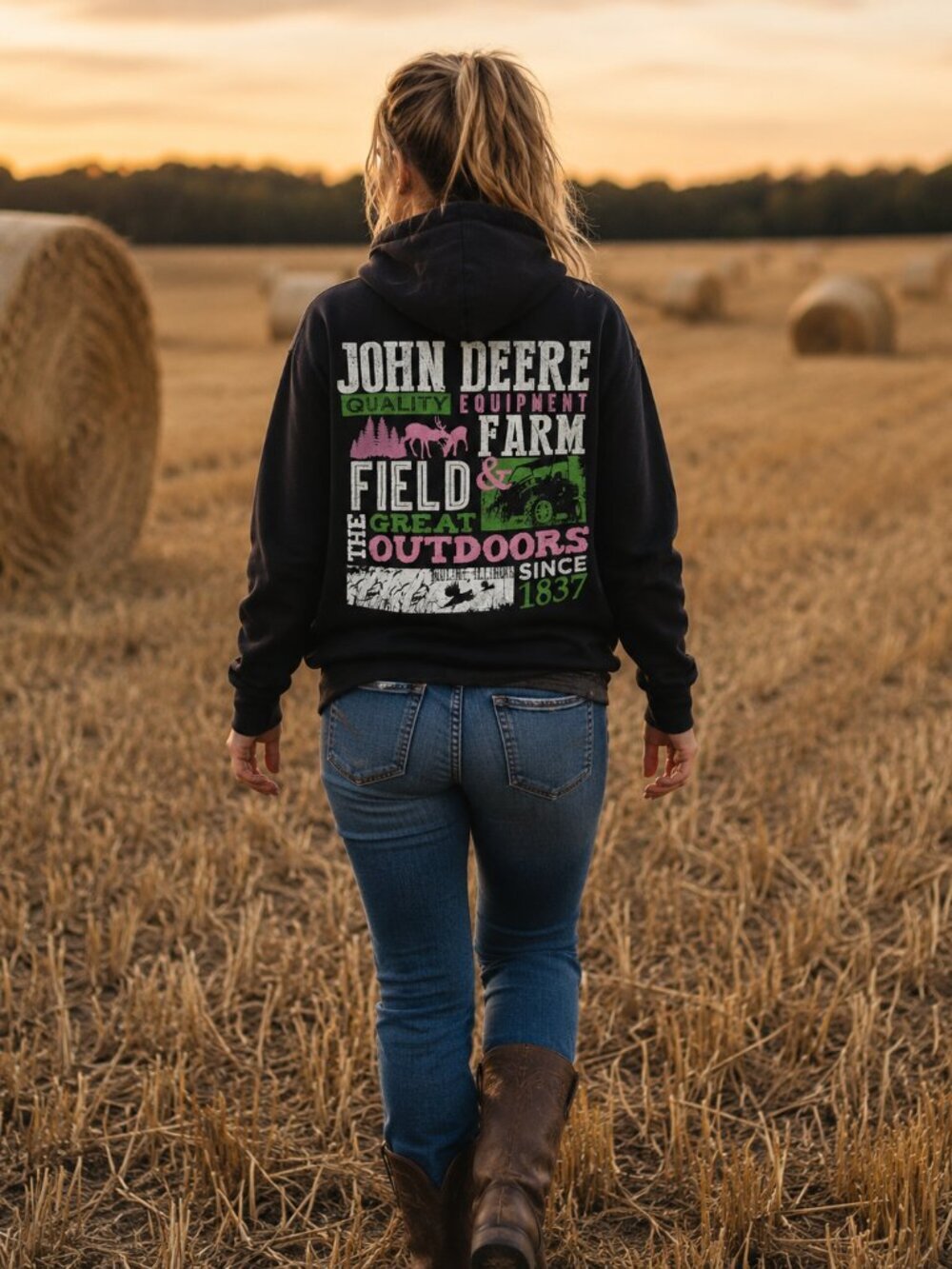 Womens John Deere Hoodie (LARGE)